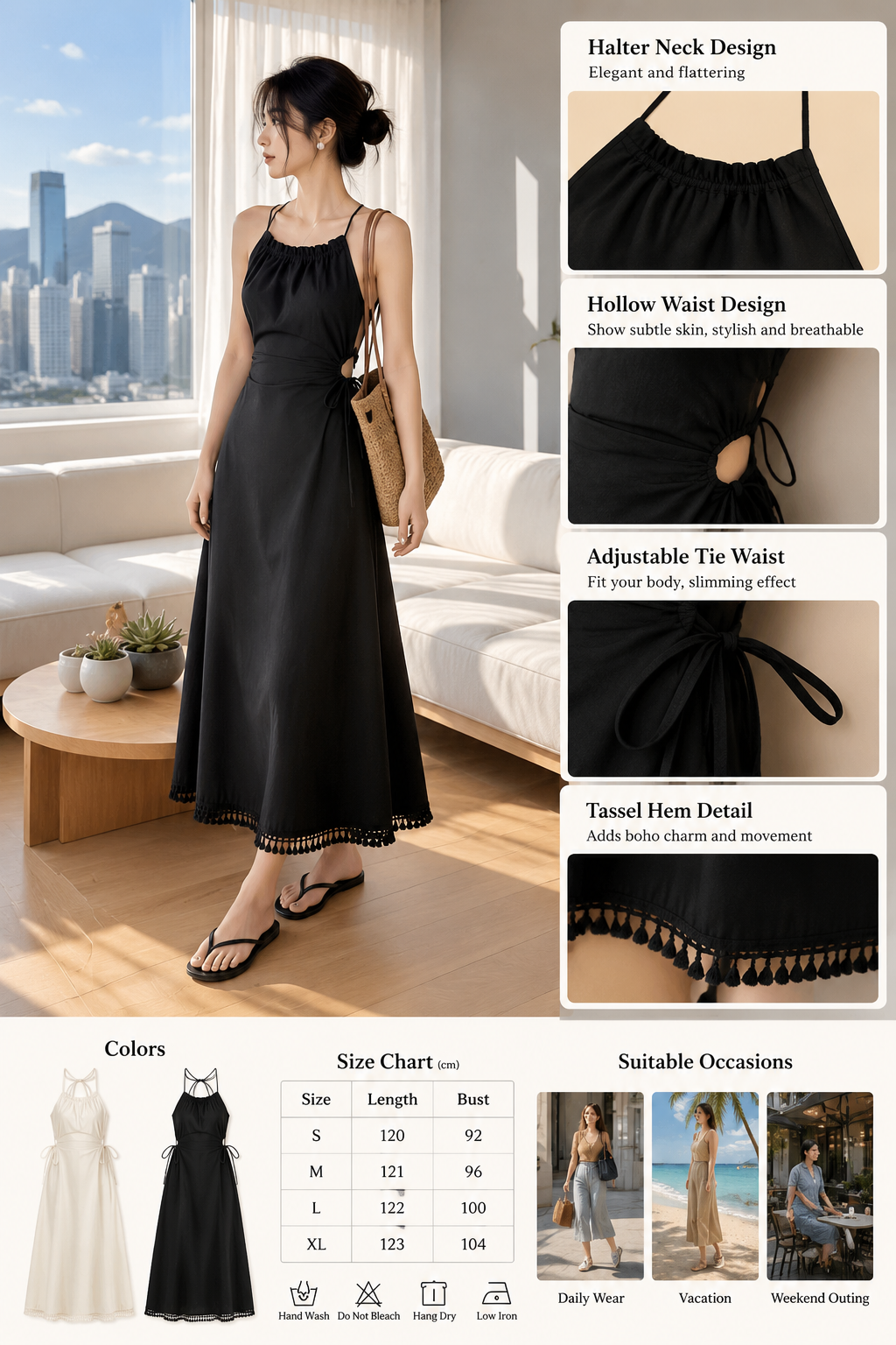 Women's Halter Fringe Dress