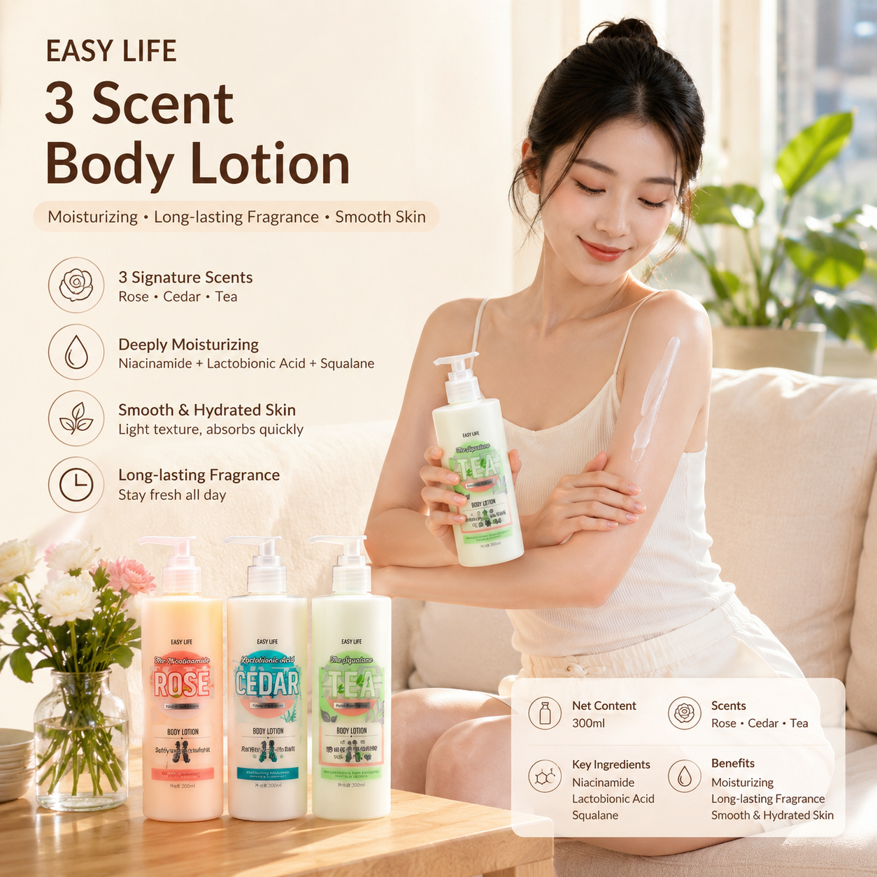 3-Scent Fragrance Moisturizing Body Lotion