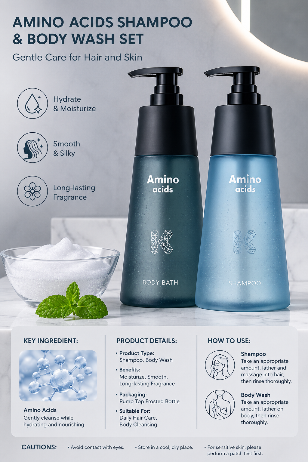 Amino Shampoo & Body Wash Set