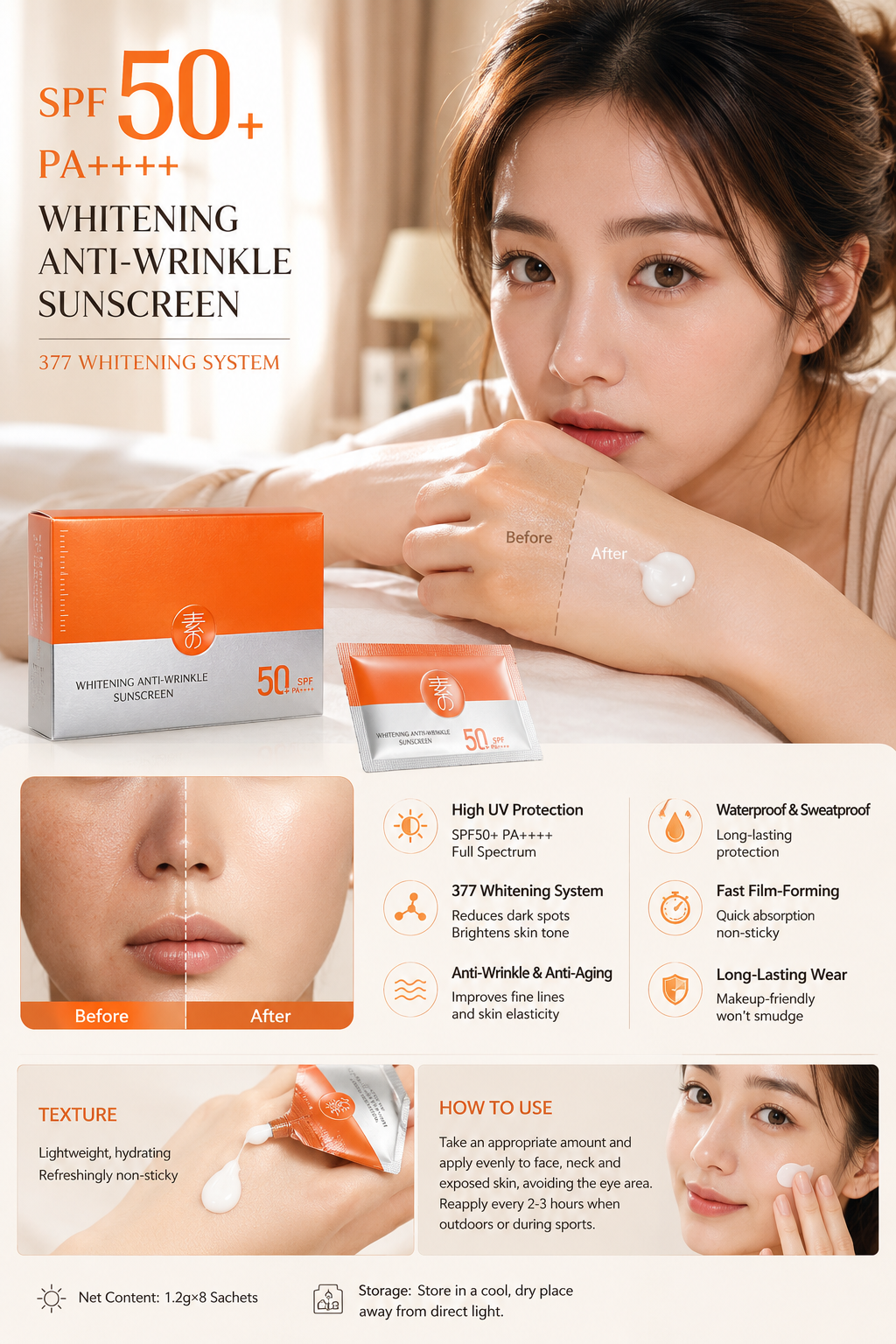 SPF50+ PA++++ Whitening Sunscreen