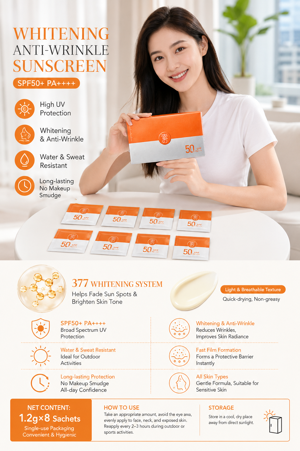 SPF50+ PA++++ Whitening Sunscreen