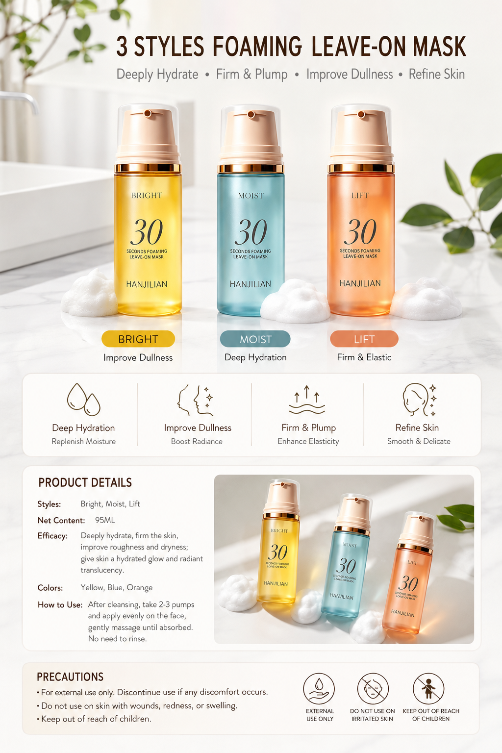 95ml Wash-free Face Mask