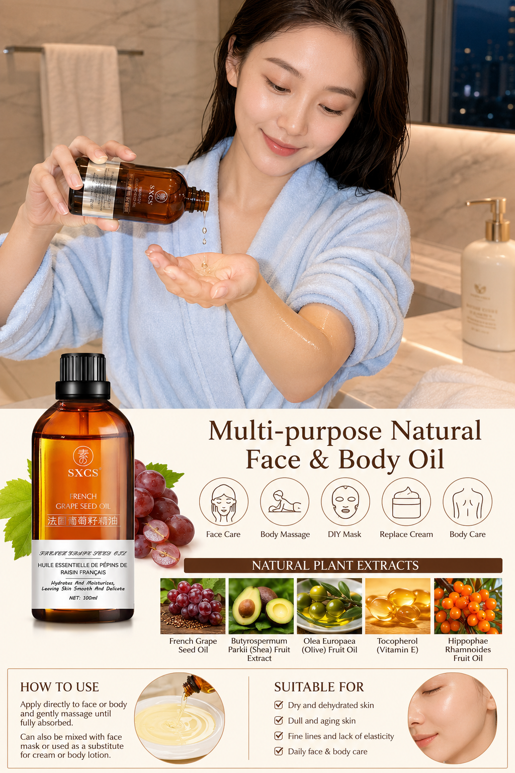 100ml French Skincare Oil