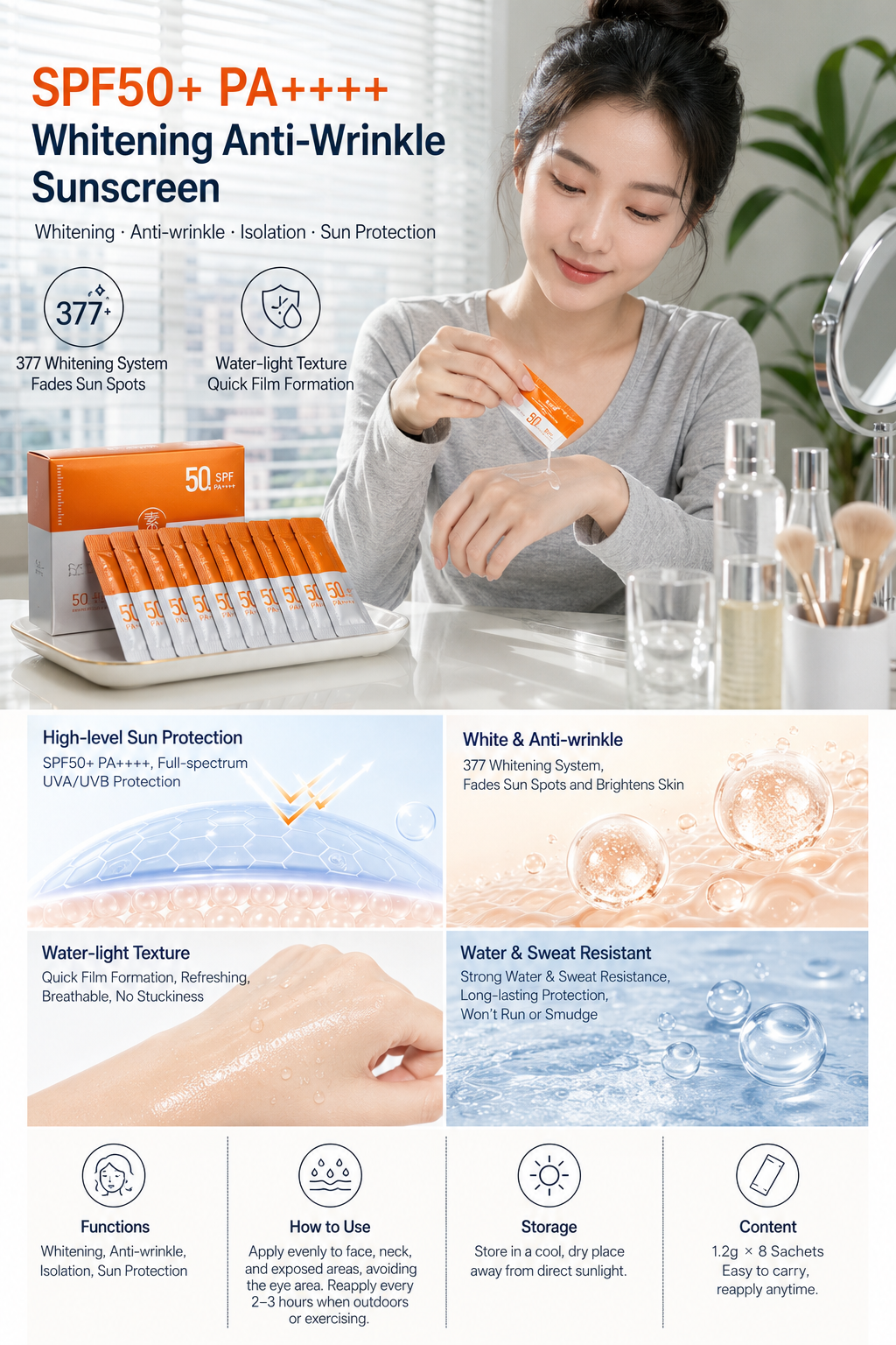 SPF50+ PA++++ Whitening Sunscreen