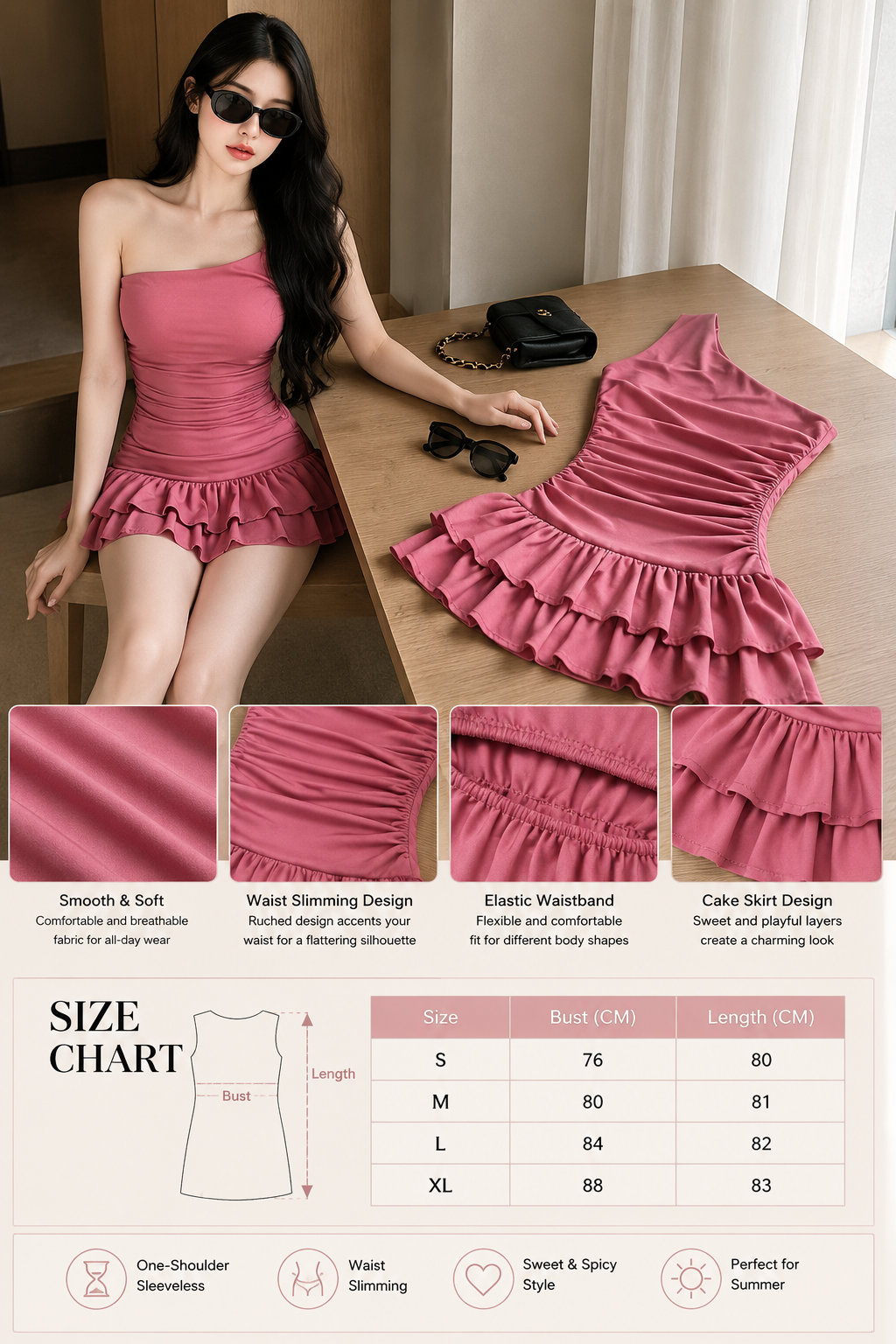 One-shoulder Sleeveless Dress