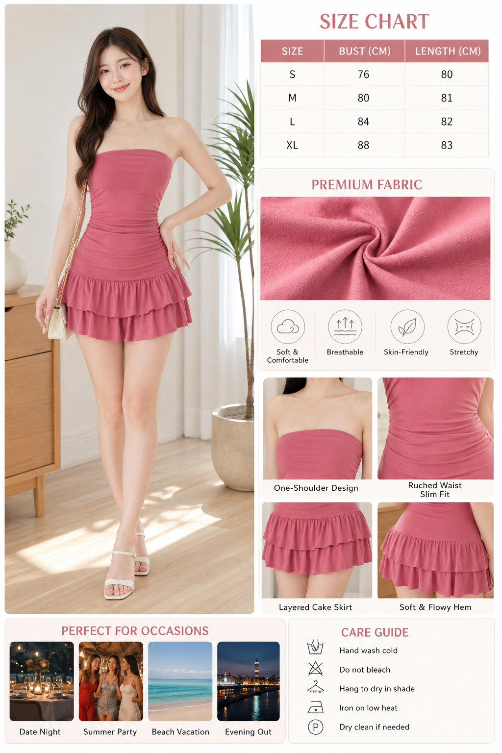 One-shoulder Sleeveless Dress
