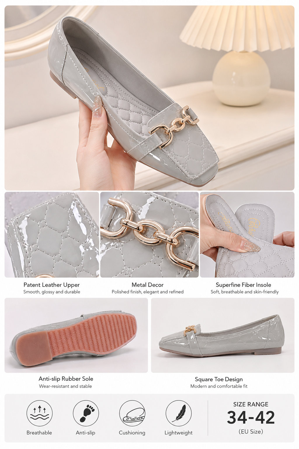 Women's Square Toe Flat Shoes