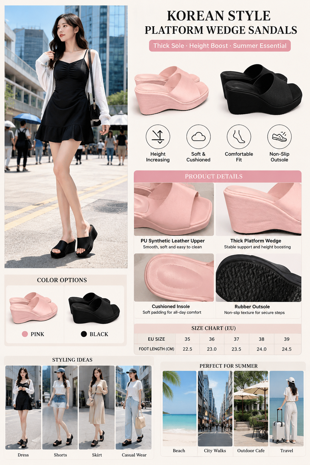 Women's Summer Wedge Sandals