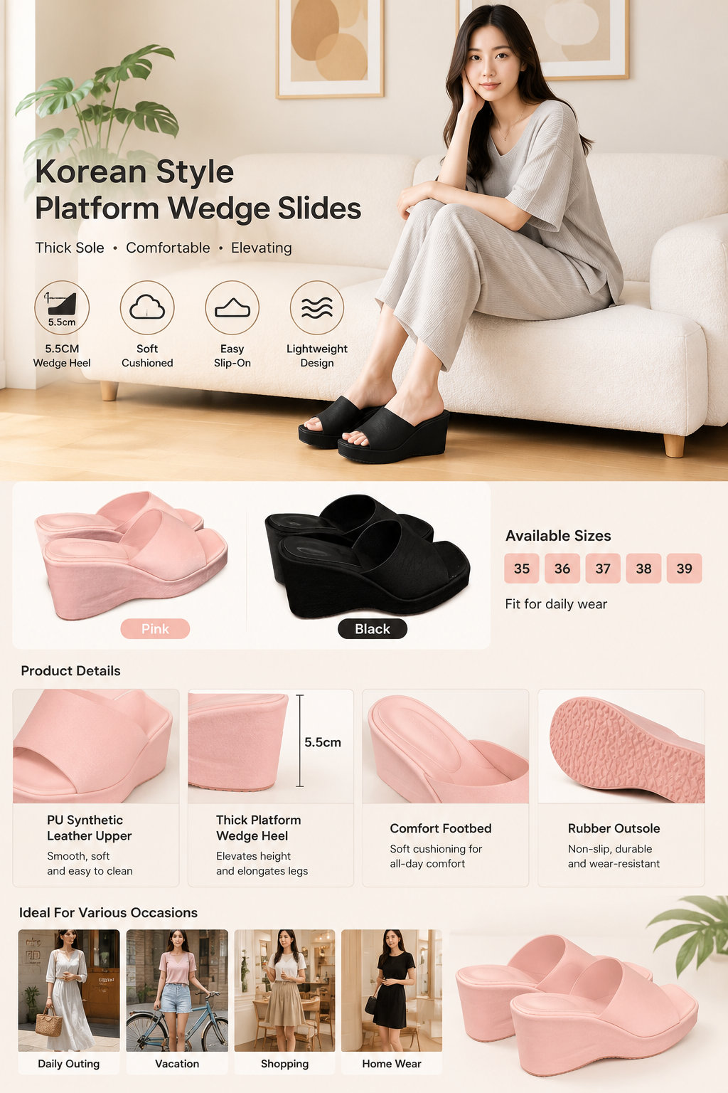 Women's Summer Wedge Sandals