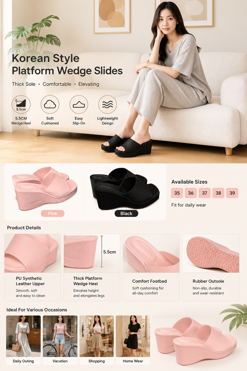 Women's Summer Wedge Sandals