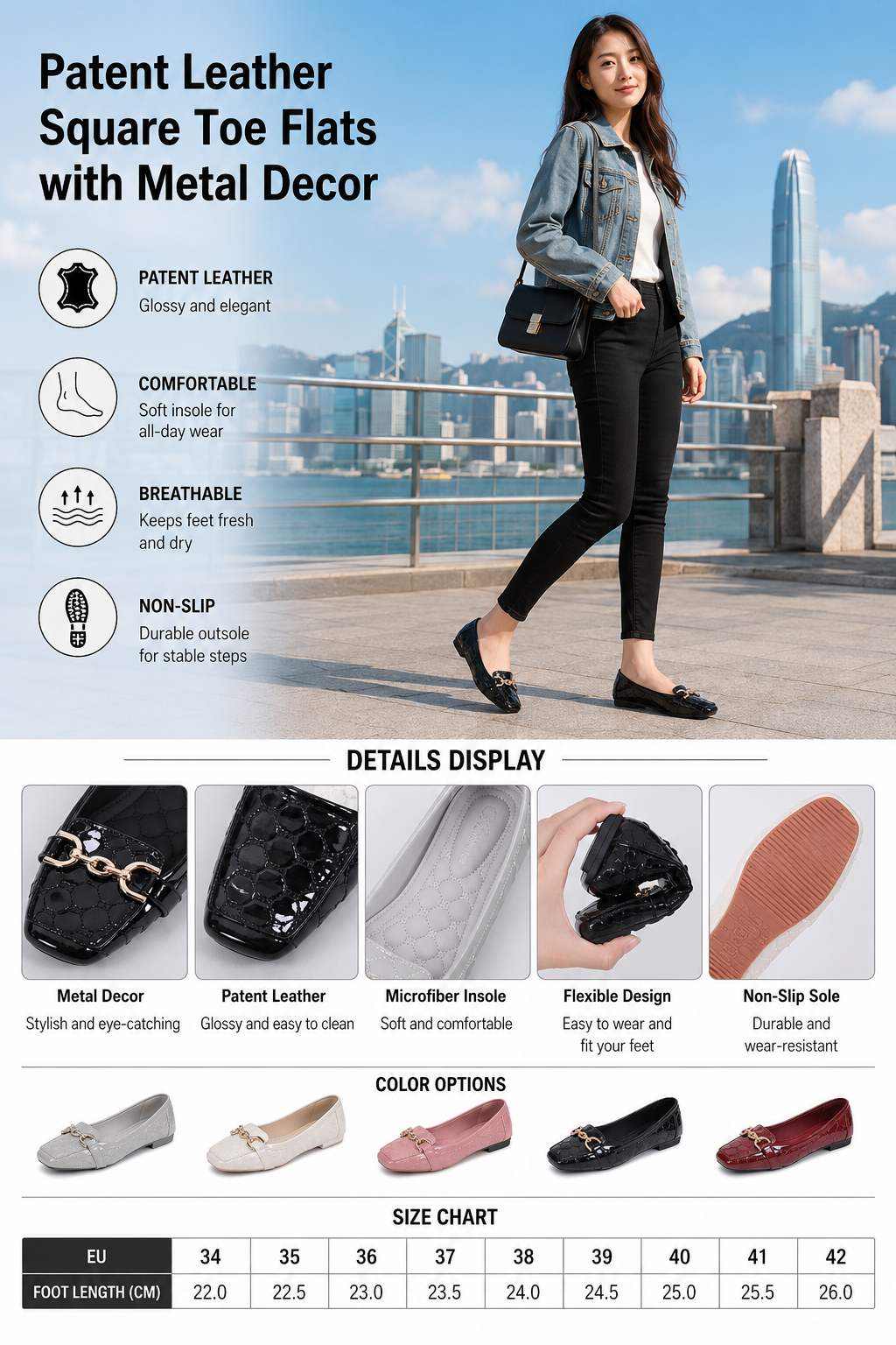 Women's Square Toe Flat Shoes