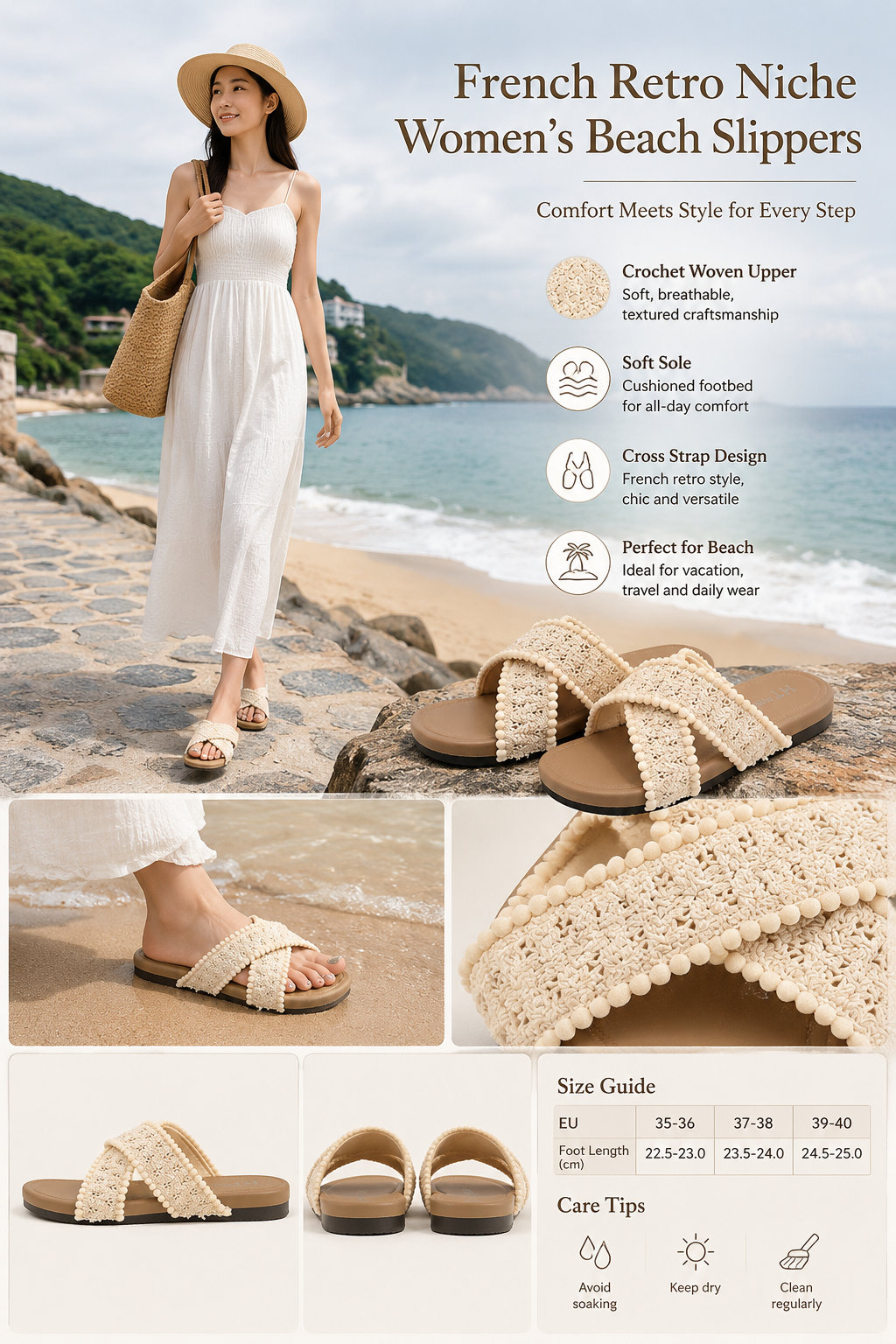 French Retro Cross Strap Women Sandals