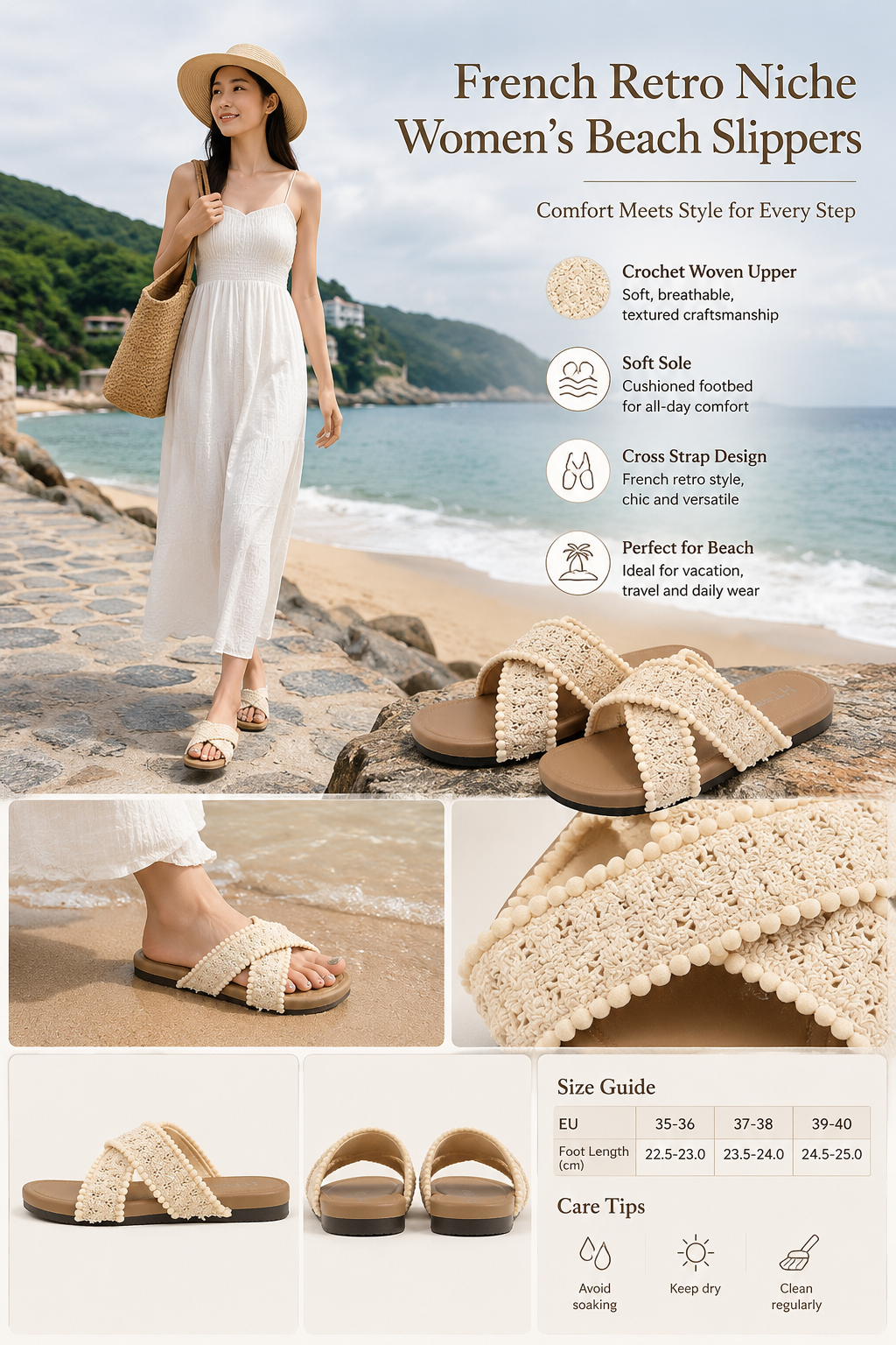French Retro Cross Strap Women Sandals