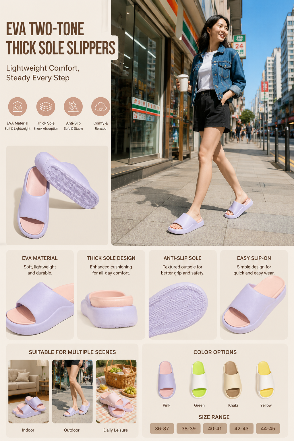 EVA Anti-slip Thick Sole Slippers