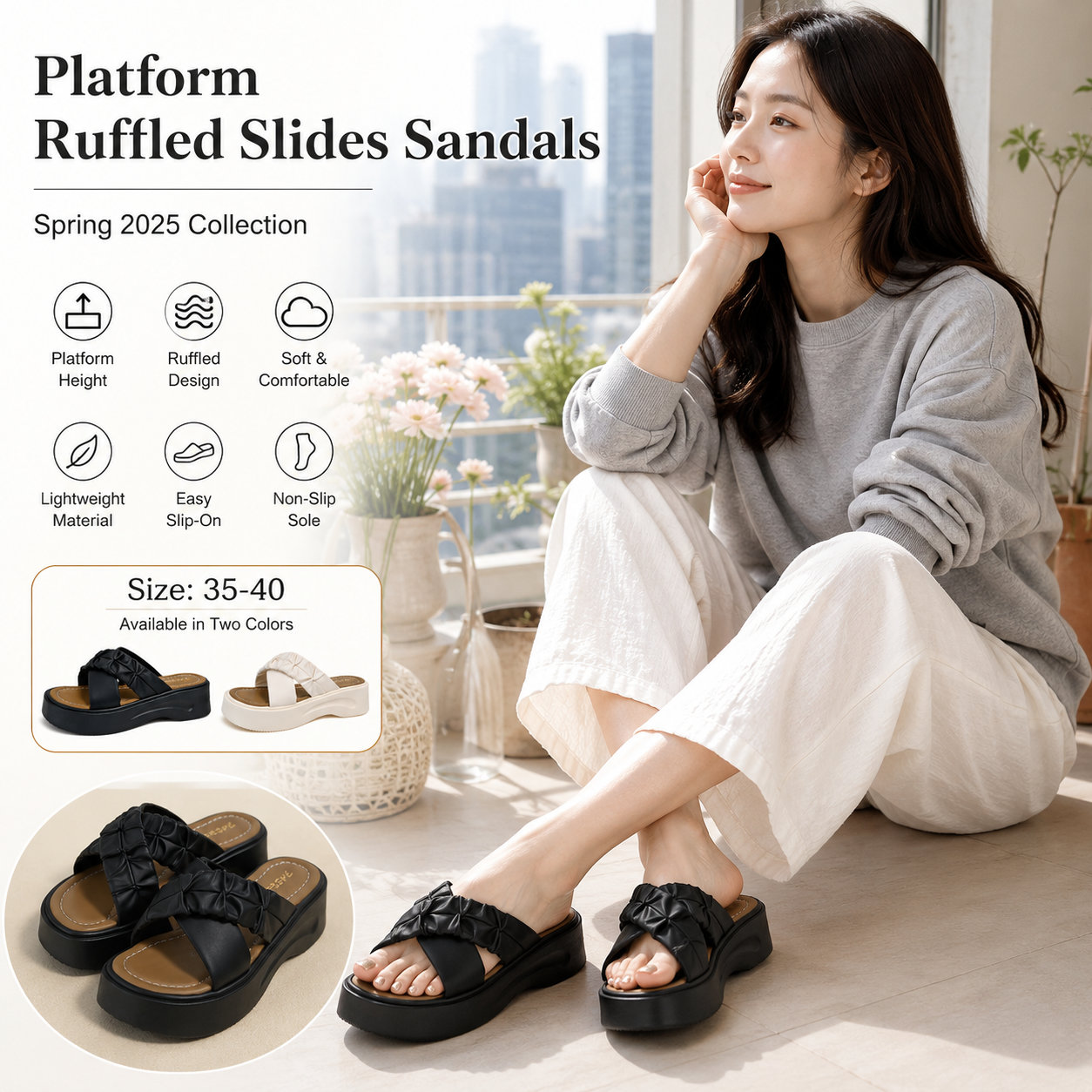 Women's Thick Cross Slippers