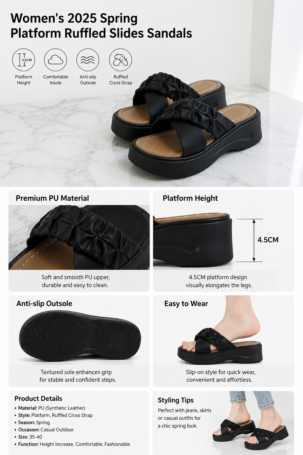Women's Thick Cross Slippers