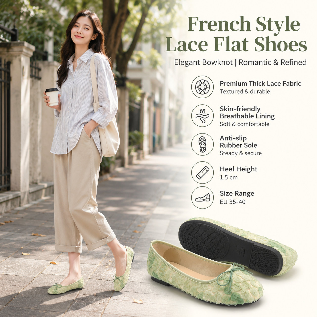 Women's French Lace Bow Shoes