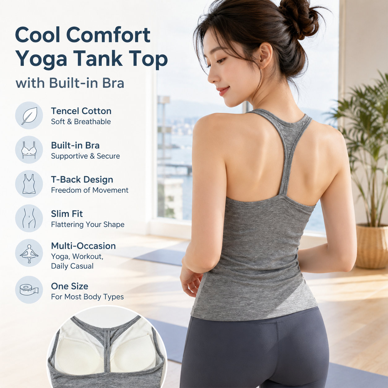 Women's Summer Tencel Cotton Sports Tank Top