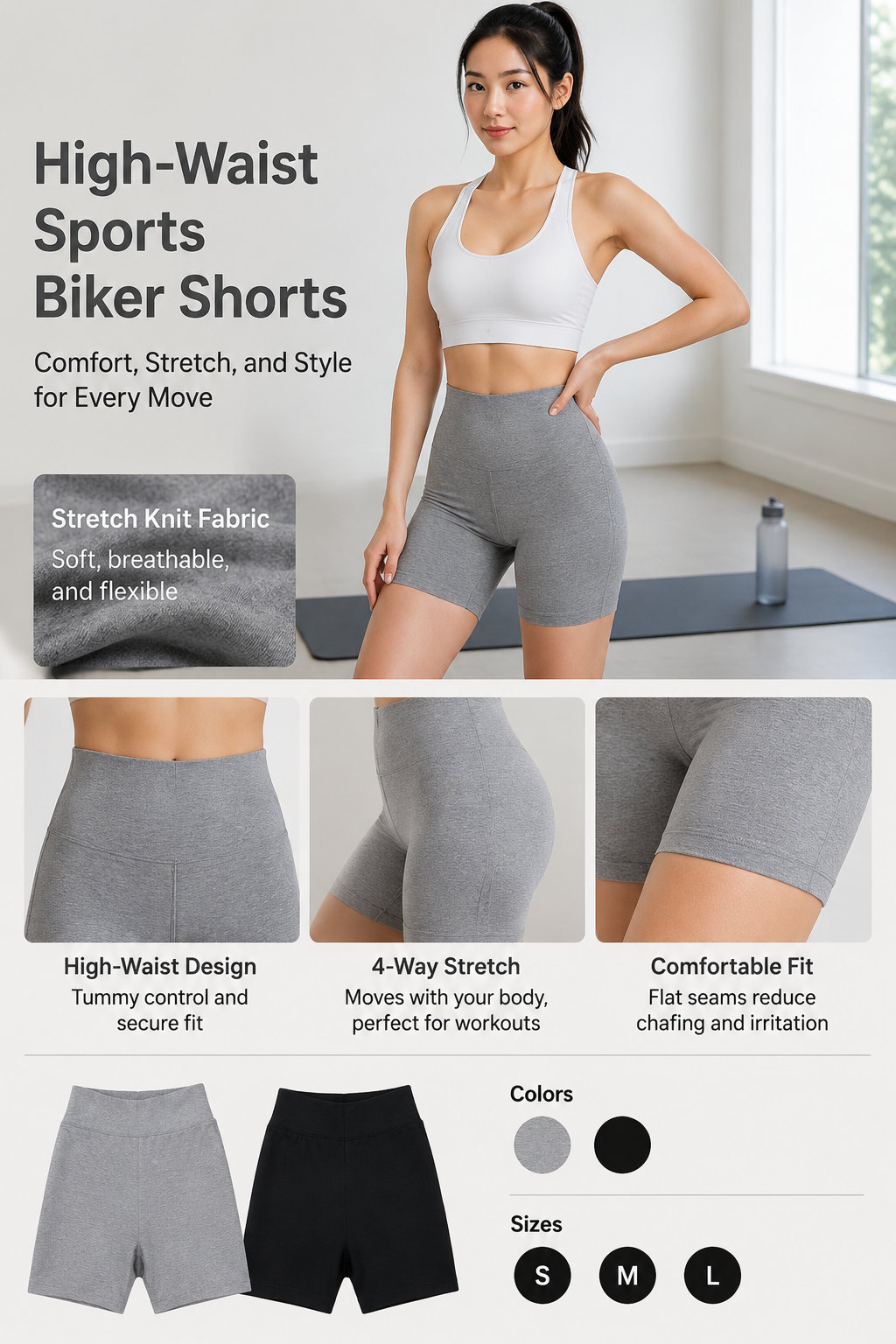 Women's High Waist Bike Shorts