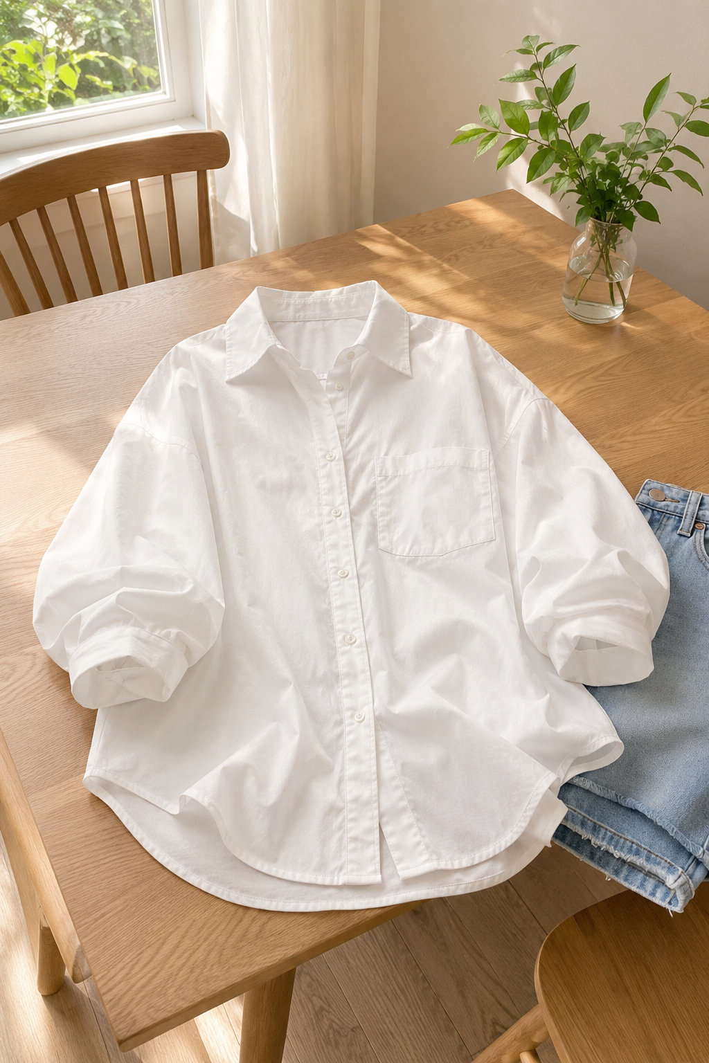 White Oversized Bubble Shirt