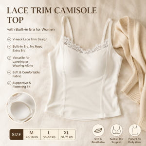 Lace Cami Top with Built-in Bra