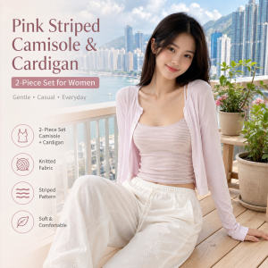 Striped Knitted Women's 2-Piece Casual Set