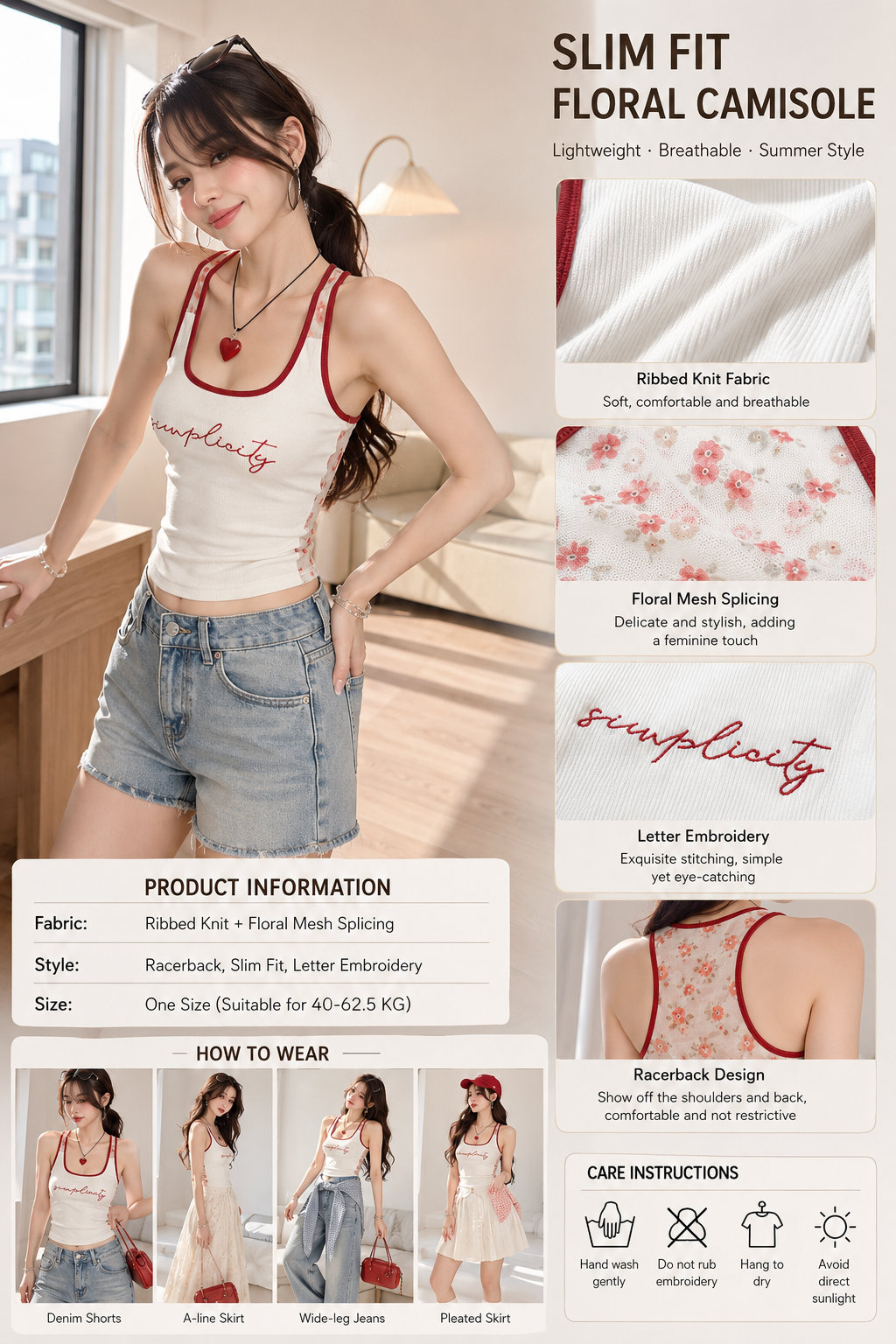 Summer Floral Patchwork Tank Top
