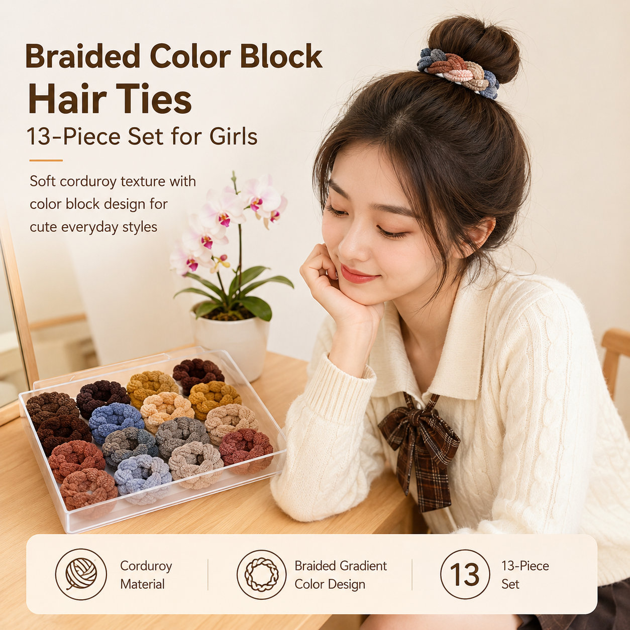 13PCS Gradient Hair Rings Set