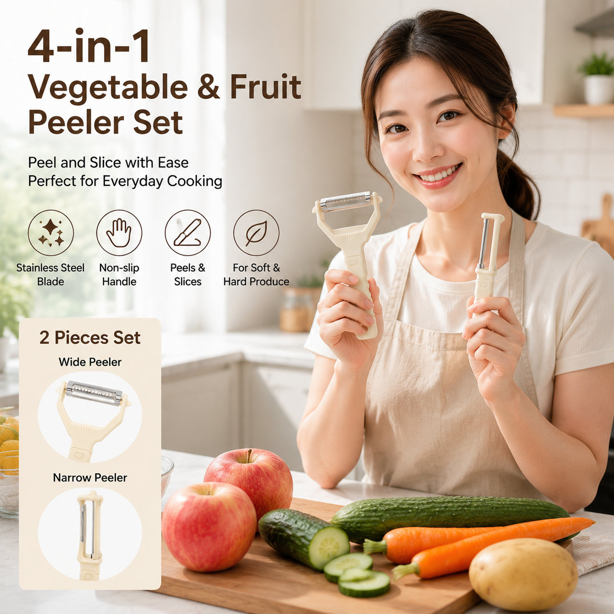 4-in-1 Veggie Fruit Peeler Set
