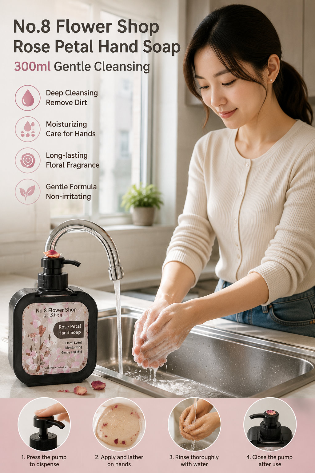 Oud Rose Gel Hand Wash - 8th Flower