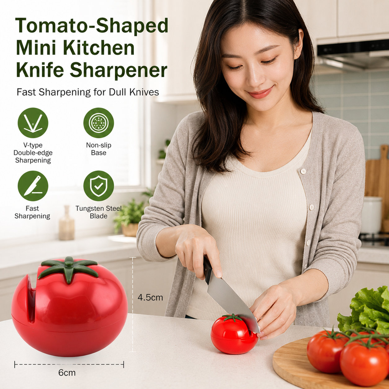 Tomato-shaped Knife Sharpener