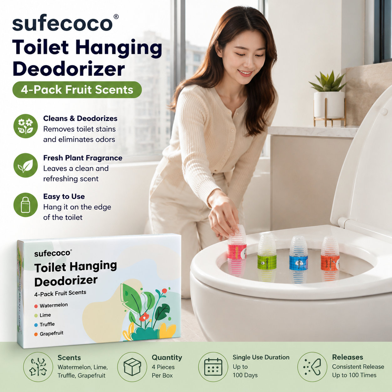 Sufecoco Toilet Hanging Cleaner & Deodorizer