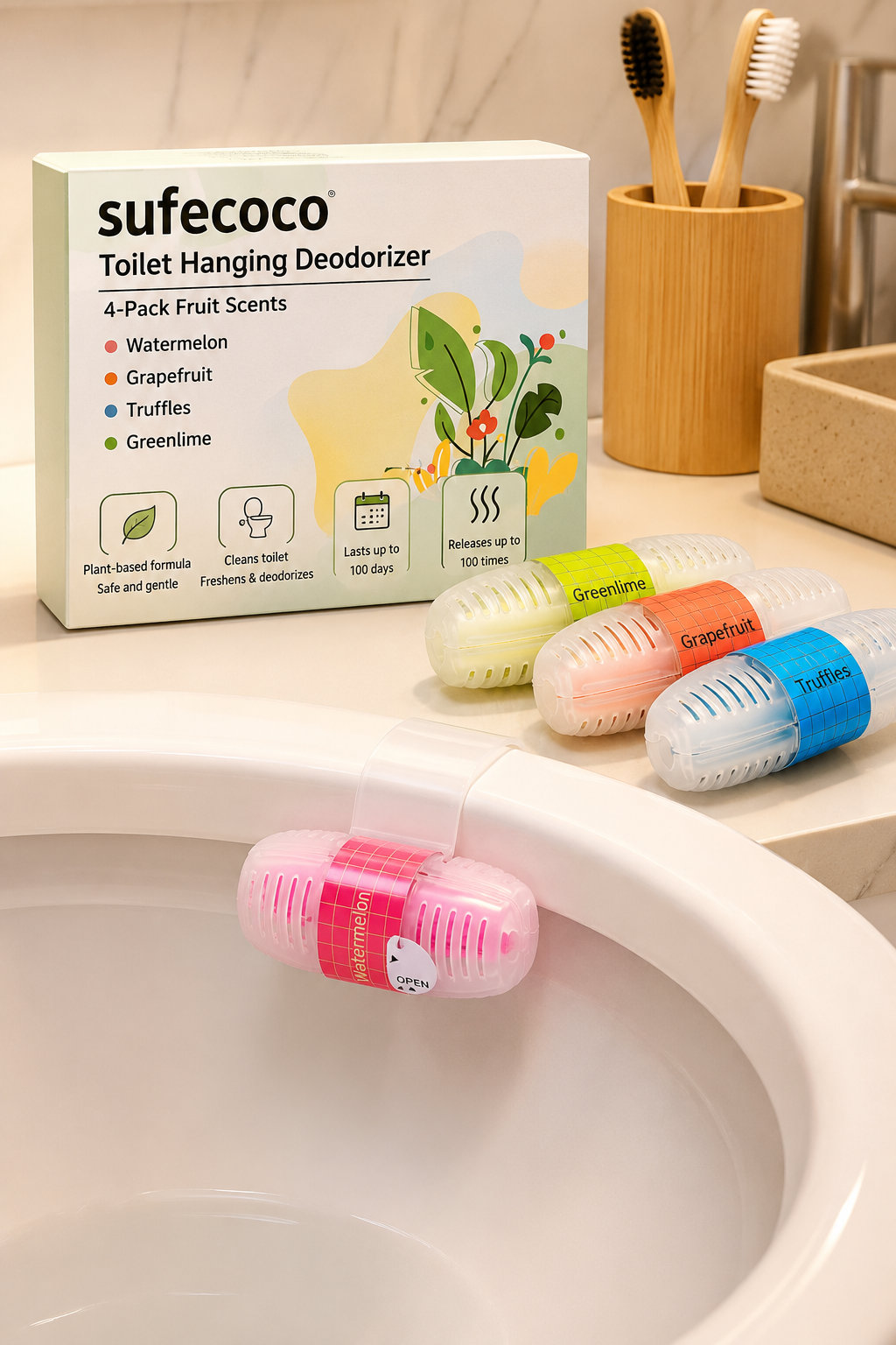 Sufecoco Toilet Hanging Cleaner & Deodorizer