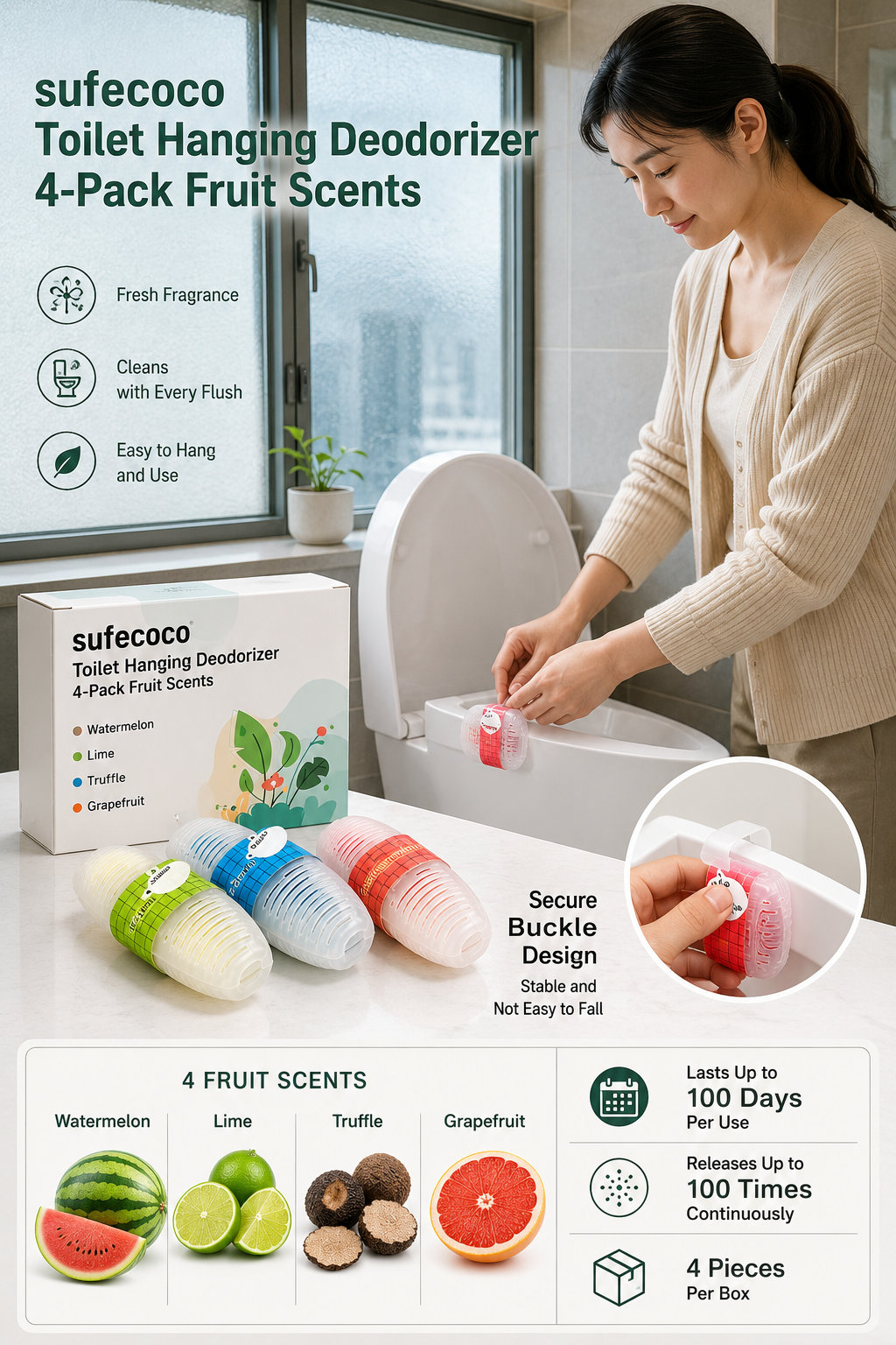 Sufecoco Toilet Hanging Cleaner & Deodorizer