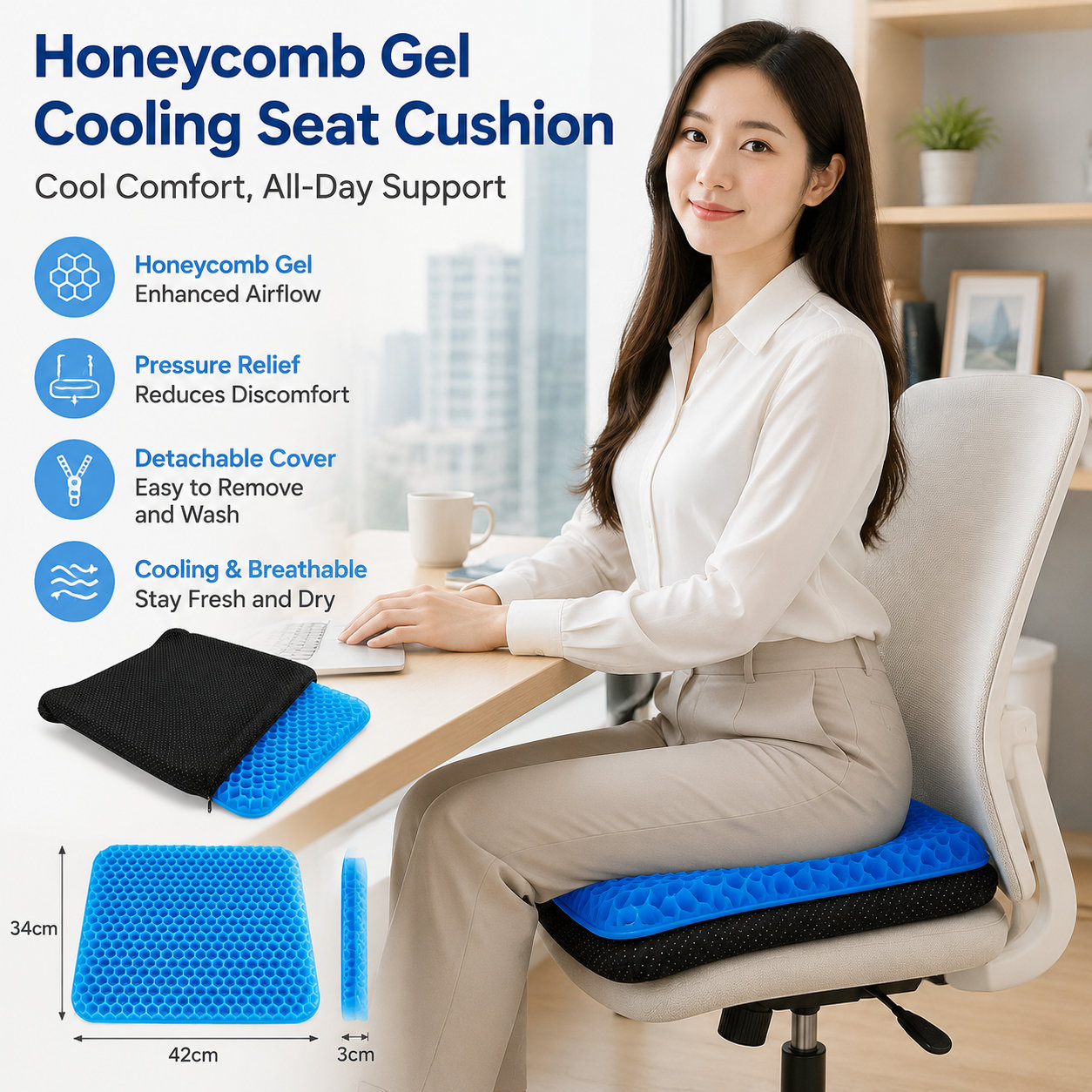 Honeycomb Gel Seat Cushion