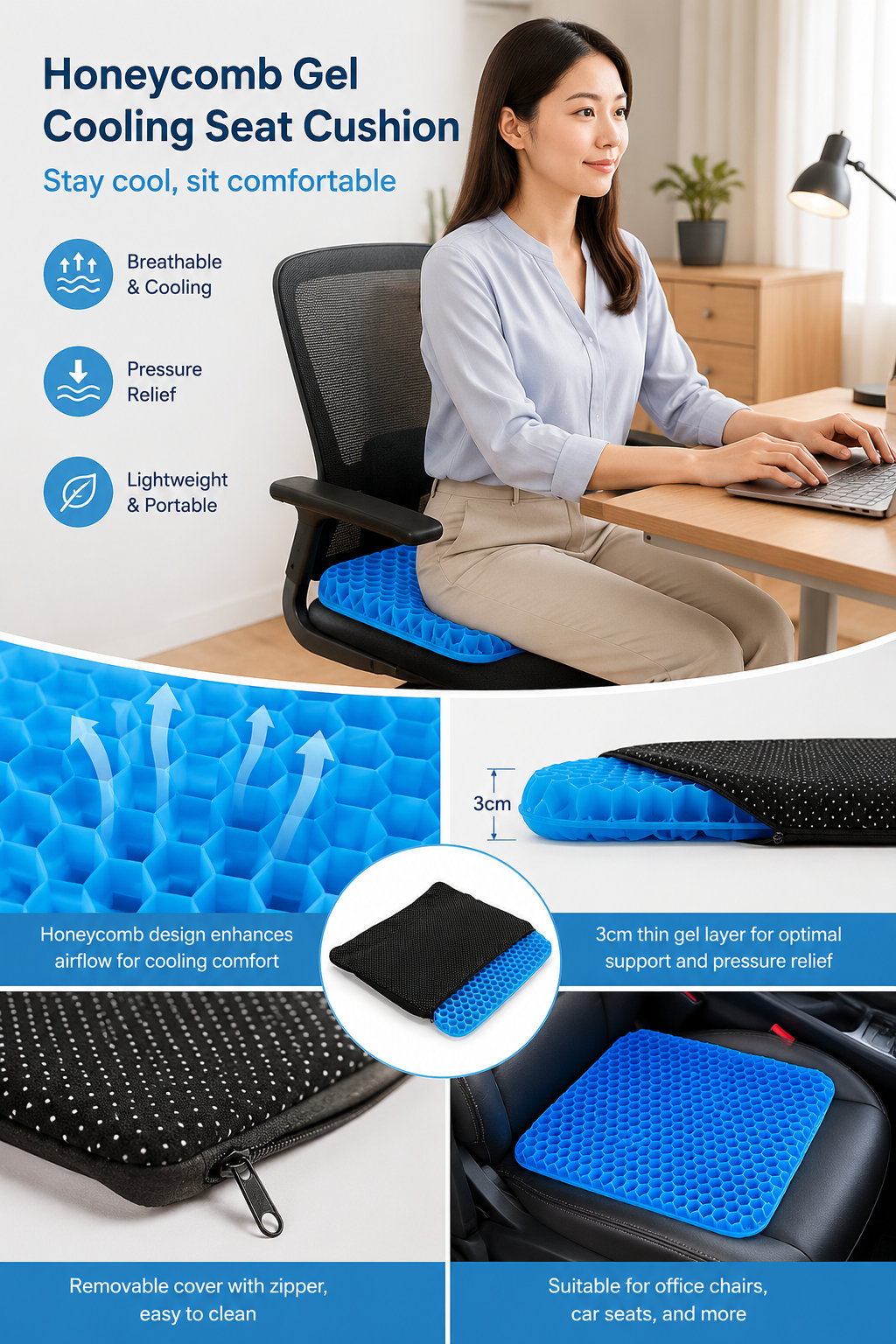 Honeycomb Gel Seat Cushion