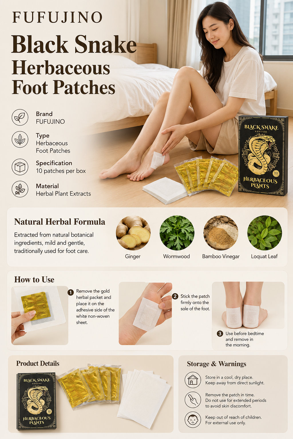 FUFUJINO Thai Herbal Foot Patches