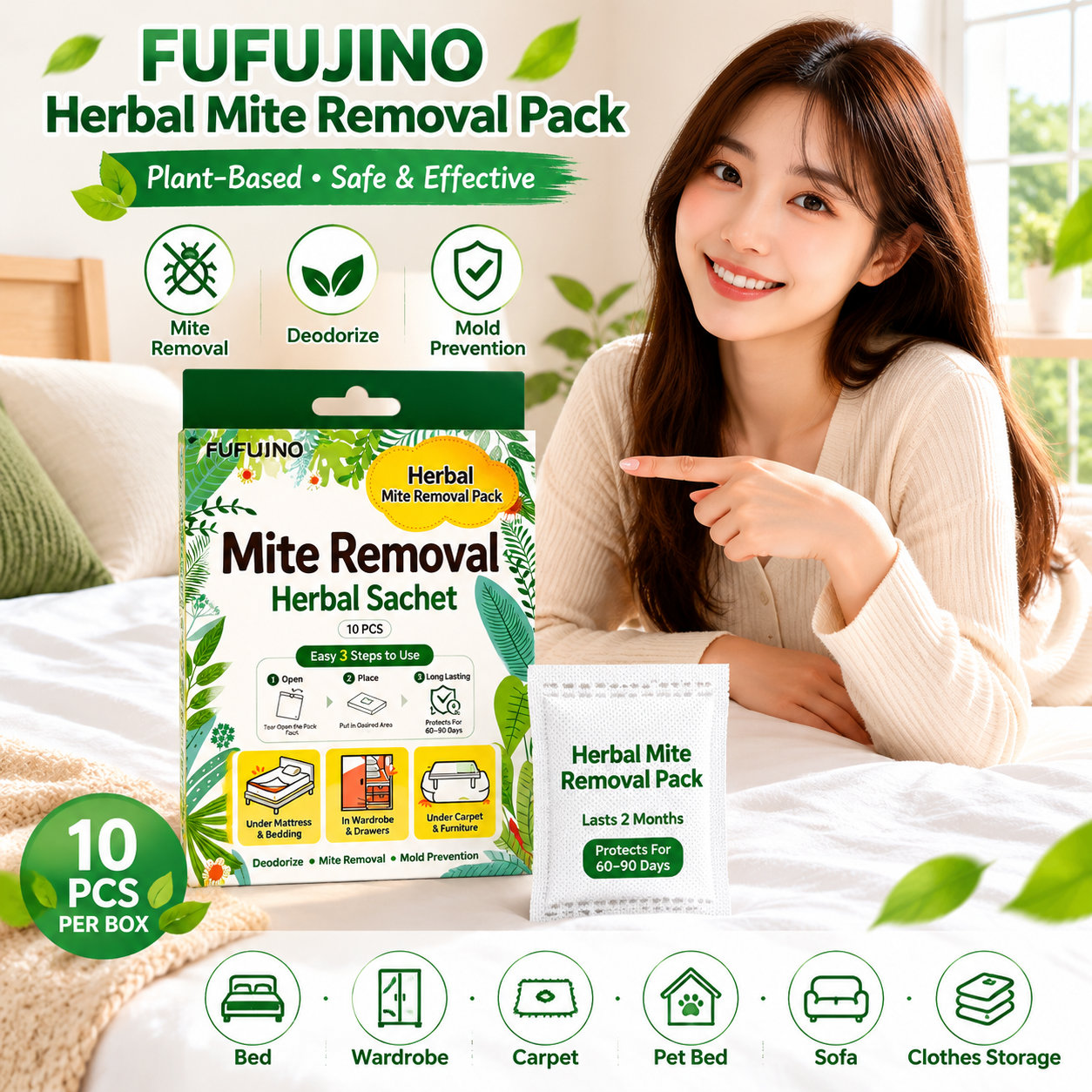 FUFUJINO Mite Removal Bags