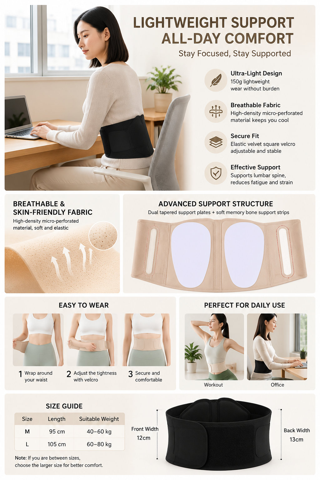 Breathable Lumbar Waist Brace