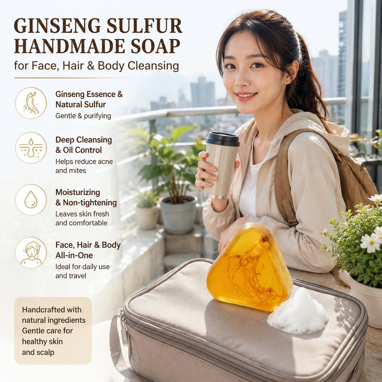 Ginseng Sulfur Handmade Soap