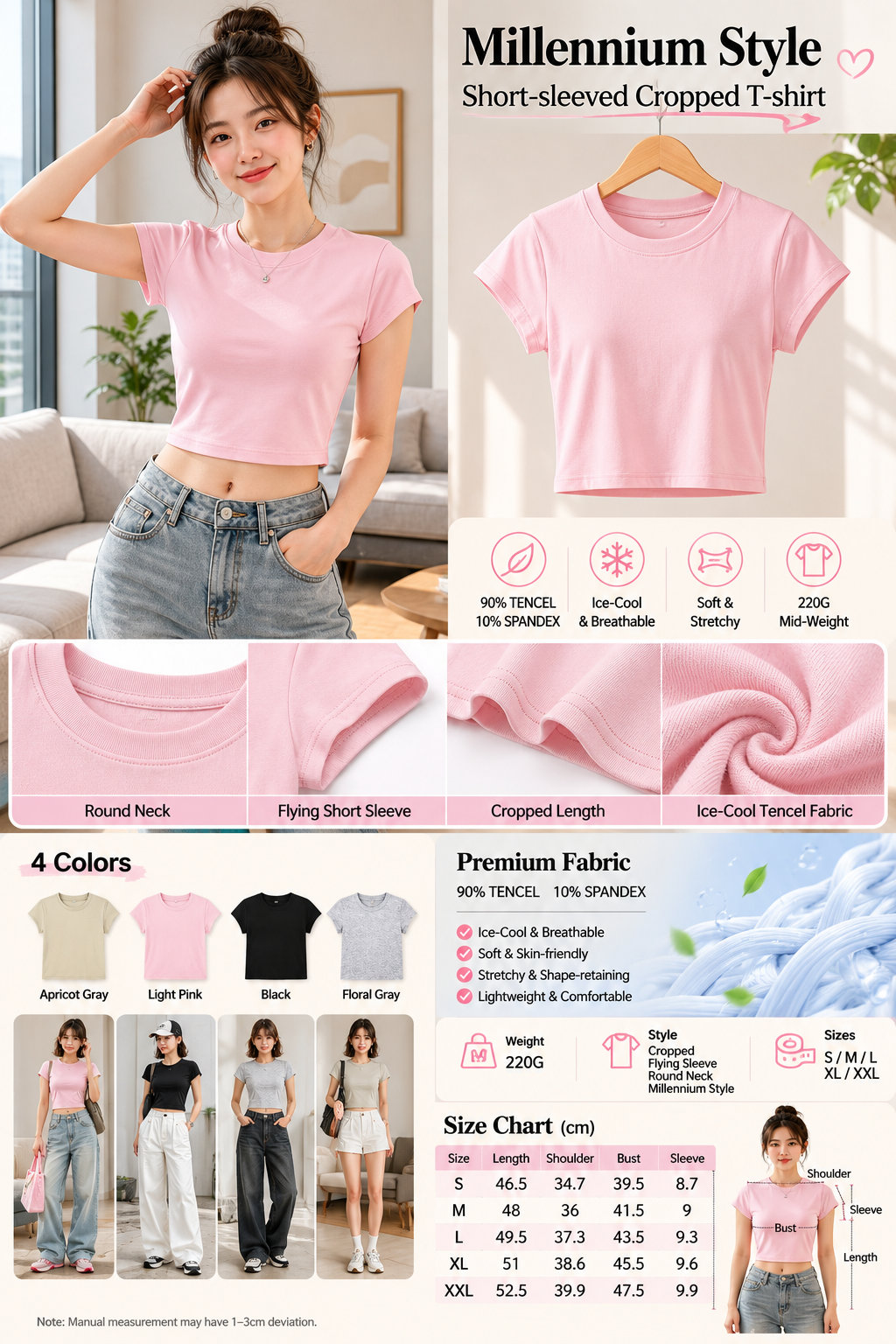 Y2K Flutter Crop T-Shirt