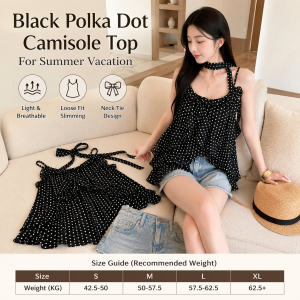 Black Polka Dot Cami Tank Top