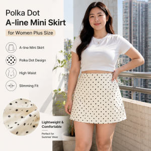High-Waist Polka Dot Skirt