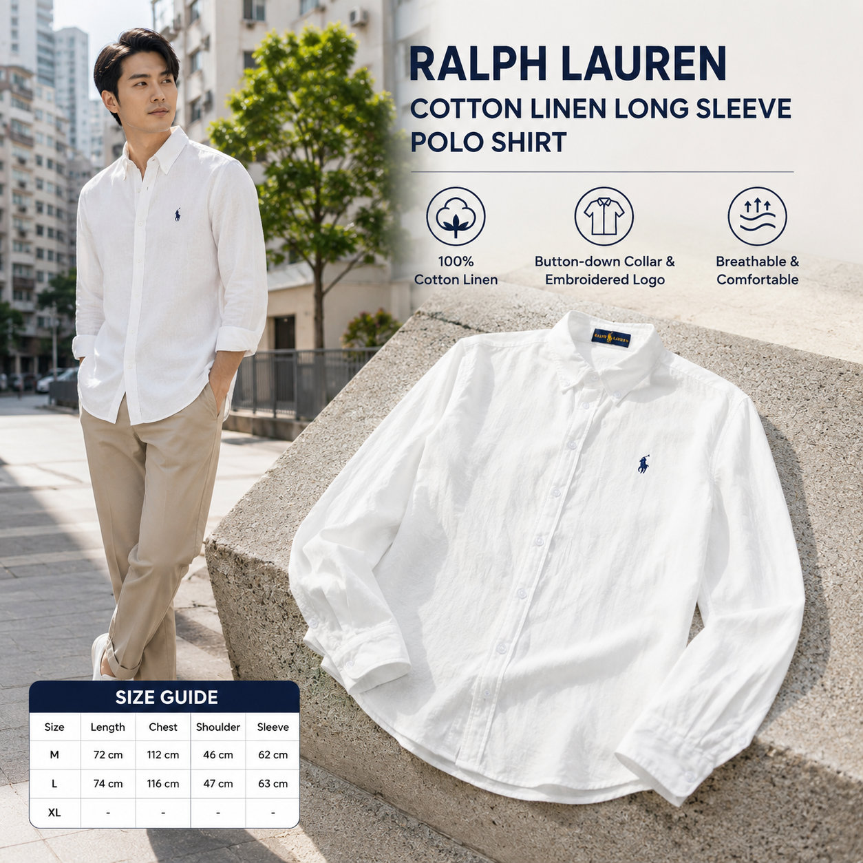 Men's 100% Cotton Polo Shirt