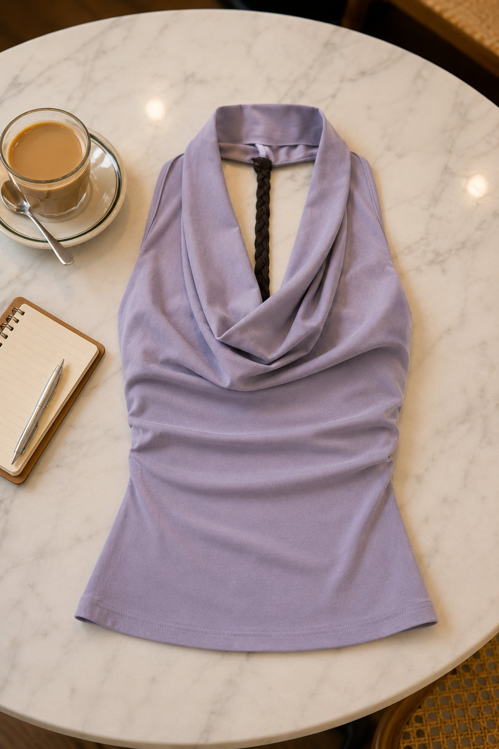 Gray Purple Halter Tank Top