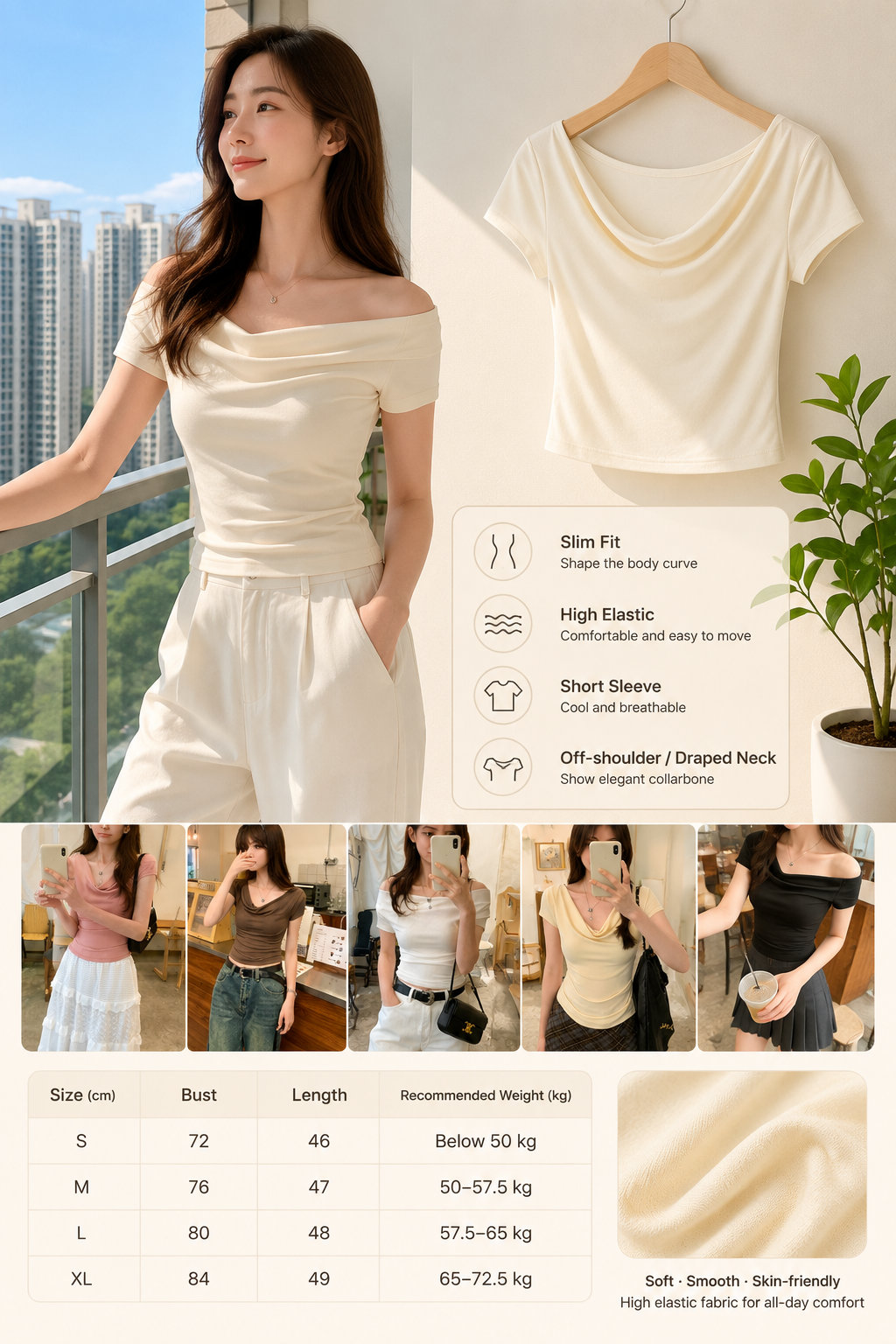 Women's One-shoulder T-shirt