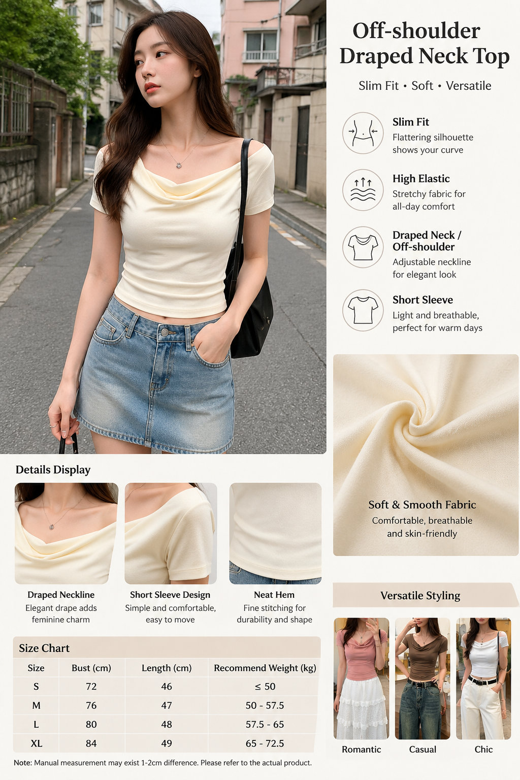Women's One-shoulder T-shirt