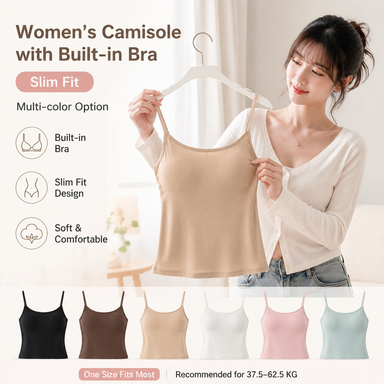 Women's Built-in Bra Cami Top