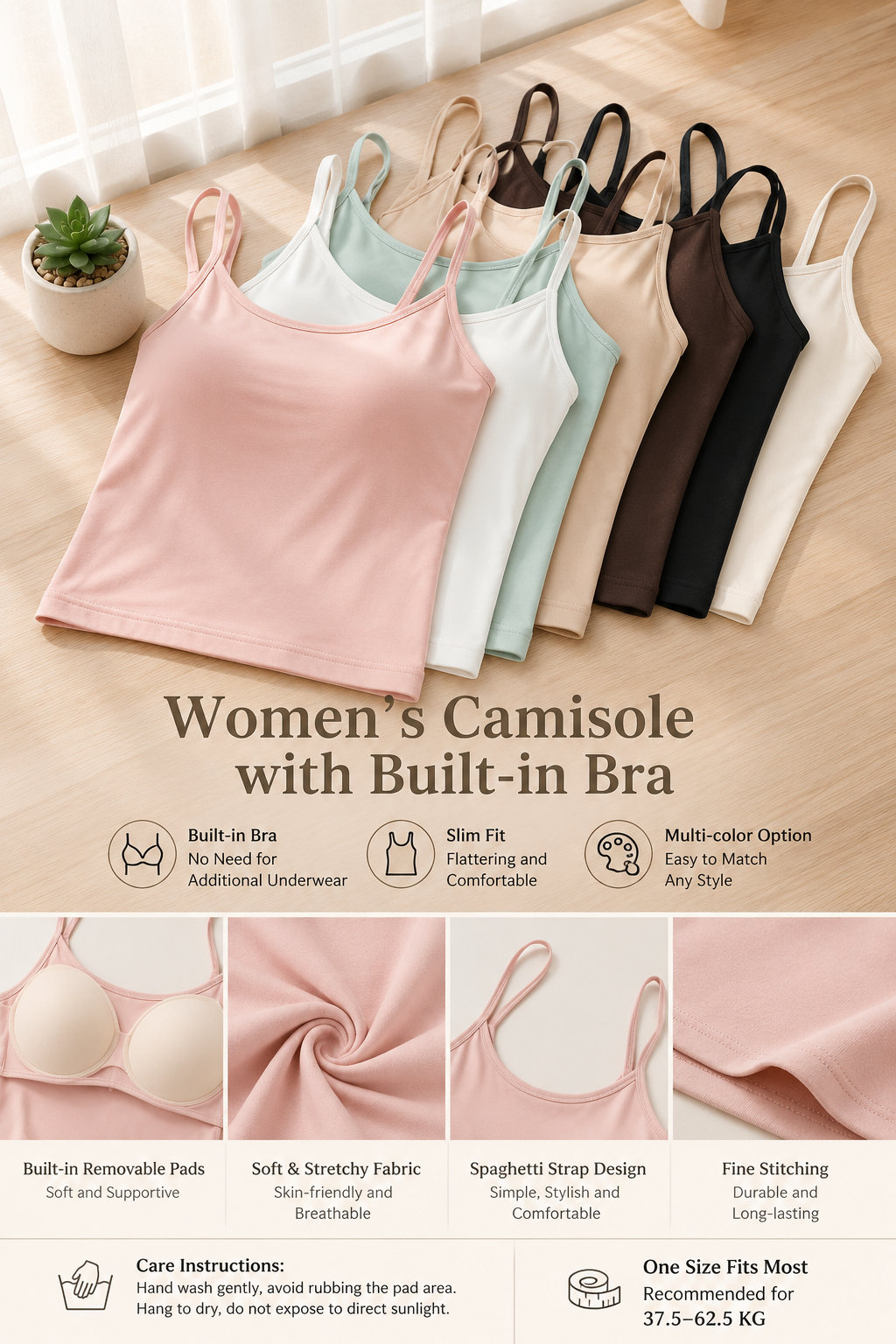 Women's Built-in Bra Cami Top