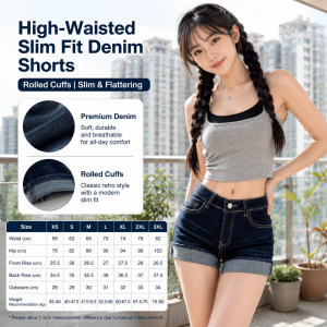 High Waist Slim Denim Shorts